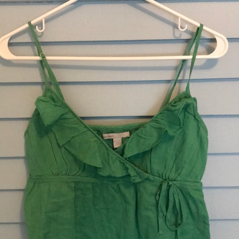 2 for $15/ Sexy ruffle strappy tank green Old Navy - Picture 2 of 8